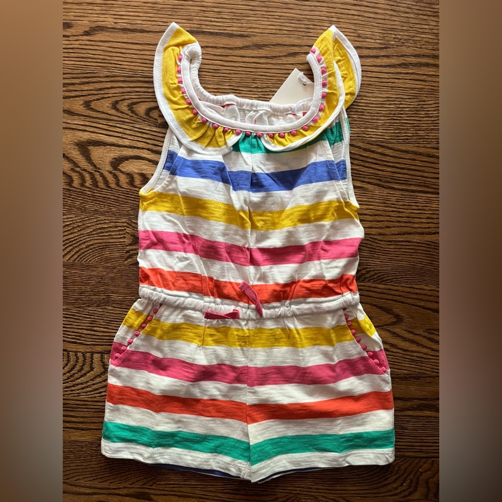 Mini Boden Pink and Yellow Playful Romper